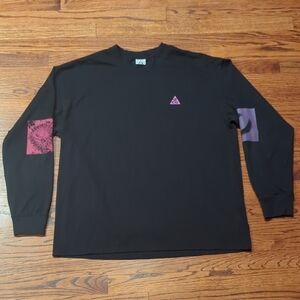 Nike ACG Black Long Sleeve Tee with Pink and Purple Accents